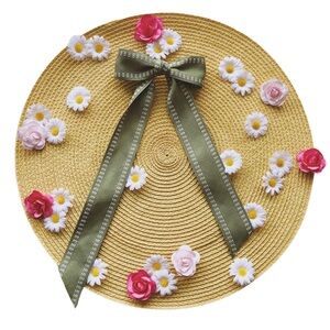 Green Woven Hair Bow